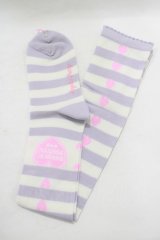 Angelic Pretty / Sprinkle Heartボーダーオーバーニー  ラベンダー H-25-08-20-030-AP-ZA-NS-ZH