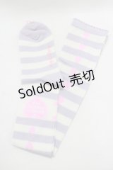 Angelic Pretty / Sprinkle Heartボーダーオーバーニー  ラベンダー H-25-08-20-030-AP-ZA-NS-ZH