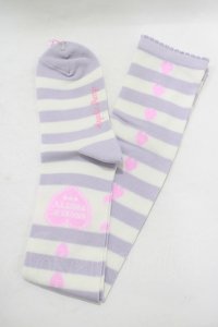 Angelic Pretty / Sprinkle Heartボーダーオーバーニー  ラベンダー H-25-08-20-030-AP-ZA-NS-ZH