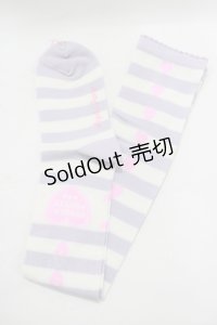 Angelic Pretty / Sprinkle Heartボーダーオーバーニー  ラベンダー H-25-08-20-030-AP-ZA-NS-ZH