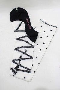 Angelic Pretty / トゥシューズ風オーバーニー  オフ/ブラック H-25-08-20-031-AP-ZA-NS-ZH