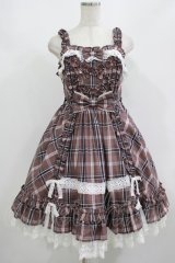 Angelic Pretty / タータンチェックDreaming Girlジャンパースカート Free ブラウン H-25-08-20-005-AP-OP-NS-ZH