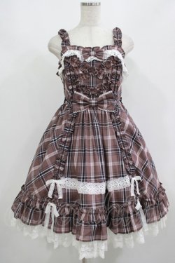 画像1: Angelic Pretty / タータンチェックDreaming Girlジャンパースカート Free ブラウン H-25-08-20-005-AP-OP-NS-ZH