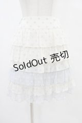 Jane Marple / ドットフリルスカート  オフ×サックス H-25-08-20-1034-JM-SK-KB-ZH