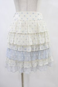 Jane Marple / ドットフリルスカート  オフ×サックス H-25-08-20-1034-JM-SK-KB-ZH