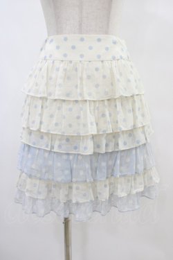 画像1: Jane Marple / ドットフリルスカート  オフ×サックス H-25-08-20-1034-JM-SK-KB-ZH