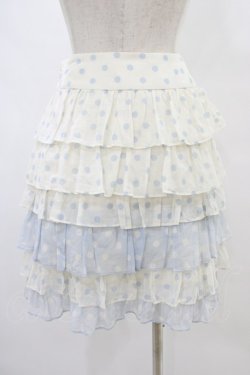 画像2: Jane Marple / ドットフリルスカート  オフ×サックス H-25-08-20-1034-JM-SK-KB-ZH