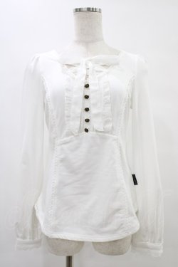 画像1: Ozz oneste / ホルター薔薇刺繍カットソー  白 H-25-08-20-1038-OO-TO-KB-ZH