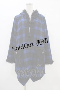 ALGONQUINS / ライナー付チェックコート  黒×青 H-25-08-20-1046-AL-CO-KB-ZH
