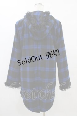 画像2: ALGONQUINS / ライナー付チェックコート  黒×青 H-25-08-20-1046-AL-CO-KB-ZH