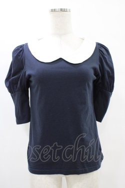 画像1: MILK / ロングパフTee  ネイビー H-25-08-20-1049-ML-TO-KB-ZH
