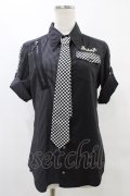ALGONQUINS / 切替半袖シャツ  黒 H-25-08-20-1051-AL-BL-KB-ZH