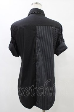 画像2: ALGONQUINS / 切替半袖シャツ  黒 H-25-08-20-1051-AL-BL-KB-ZH