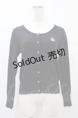 Leur Getter / 王冠刺繍入りニットカーディガン  ブラック H-25-08-20-1052-LU-TO-KB-ZH