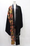 Deorart / 和柄切替着流しガウン M 黒 H-25-08-20-1055-PU-JA-KB-ZH