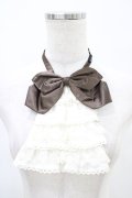 PUTUMAYO / ジャボ付リボン  茶×オフ H-25-08-20-1010-PT-ZA-KB-ZH