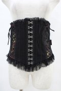 Ozz oneste / ジャガード切替チャイナボタンコルセット  黒 H-25-08-20-1011-OO-ZA-KB-ZH