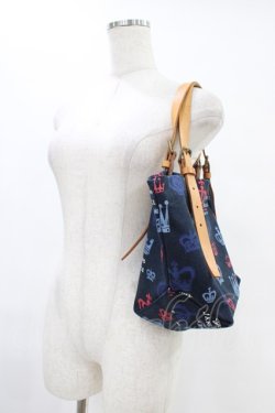 画像2: Jane Marple / Royal Crownのトートバッグ  ネイビー H-25-08-20-1012-JM-BG-KB-ZH