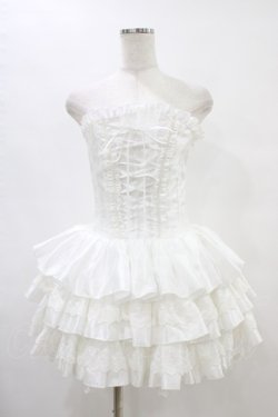 画像1: ATELIER PIERROT / ミニコルセットワンピース  ホワイト H-25-08-20-1019-EL-OP-KB-ZH