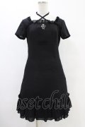 Emily Temple cute / 香水瓶刺繍ワンピース  ブラック H-25-08-20-1024-ET-OP-KB-ZH