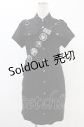 KILL STAR / ワッペン半袖ワンピース S ブラック H-25-08-20-1026-SL-OP-KB-ZH