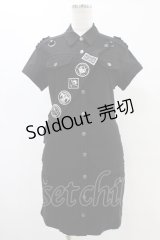 KILL STAR / ワッペン半袖ワンピース S ブラック H-25-08-20-1026-SL-OP-KB-ZH