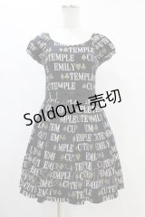 Emily Temple cute / ロゴ＆トランプウエストリボンカットソーワンピース  黒 H-25-08-20-1027-ET-OP-KB-ZH