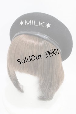 画像1: MILK / アスタリスクロゴベレー  ブラック H-25-08-20-1004-ML-AC-KB-ZH