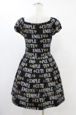 画像2: Emily Temple cute / ロゴ＆トランプウエストリボンカットソーワンピース  黒 H-25-08-20-1027-ET-OP-KB-ZH