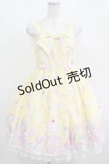 Angelic Pretty / MilkyPlanetリボンジャンパースカートSet Free イエロー H-25-08-20-074-AP-OP-NS-ZH