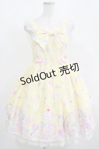 Angelic Pretty / MilkyPlanetリボンジャンパースカートSet Free イエロー H-25-08-20-074-AP-OP-NS-ZH