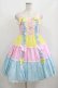 画像1: Angelic Pretty / ギンガム配色肩リボンジャンパースカート Free ピンク/イエロー/サックス H-25-08-20-075-AP-OP-NS-ZH (1)
