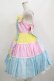 画像2: Angelic Pretty / ギンガム配色肩リボンジャンパースカート Free ピンク/イエロー/サックス H-25-08-20-075-AP-OP-NS-ZH (2)