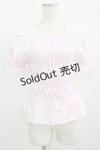 Angelic Pretty / シャーリングオフショルダーブラウス Free ダークピンク H-25-08-20-078-AP-BL-NS-ZH