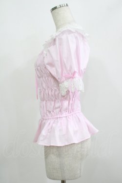 画像2: Angelic Pretty / シャーリングオフショルダーブラウス Free ダークピンク H-25-08-20-078-AP-BL-NS-ZH