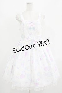 Angelic Pretty / Fluffy Puff Bunnyジャンパースカート Free オフ H-25-08-20-008-AP-OP-NS-ZH