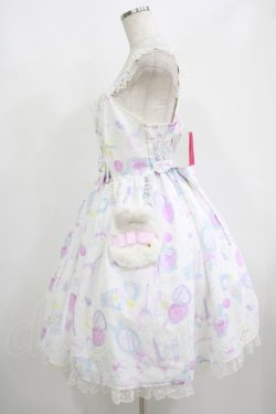 画像2: Angelic Pretty / Fluffy Puff Bunnyジャンパースカート Free オフ H-25-08-20-008-AP-OP-NS-ZH