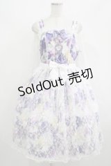 metamorphose / 【プラスサイズ】フラワーレースリボンドレス プラスサイズ ラベンダー H-25-08-20-010-ME-OP-NS-ZH