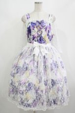 画像1: metamorphose / 【プラスサイズ】フラワーレースリボンドレス プラスサイズ ラベンダー H-25-08-20-010-ME-OP-NS-ZH (1)