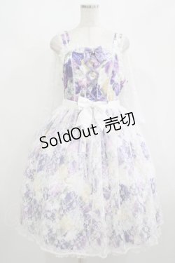 画像1: metamorphose / 【プラスサイズ】フラワーレースリボンドレス プラスサイズ ラベンダー H-25-08-20-010-ME-OP-NS-ZH