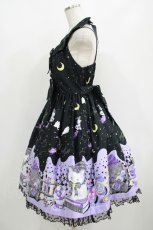 画像2: Angelic Pretty / Magical Milk Catsジャンパースカート Free ブラック H-25-08-20-002-AP-OP-NS-ZH (2)