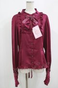 Angelic Pretty / 【プラスサイズ】スタンドカラーヨークビショップスリーブブラウス プラスサイズ パープル H-25-08-20-021-AP-OP-NS-ZH