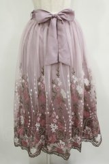 axes femme / グラデチュール刺繍スカート M 淡ピンク H-25-08-21-036-AX-SK-NS-ZH