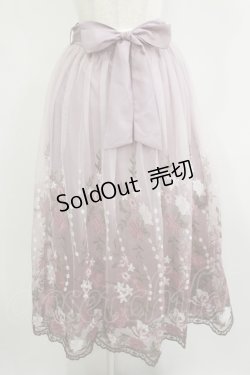 画像1: axes femme / グラデチュール刺繍スカート M 淡ピンク H-25-08-21-036-AX-SK-NS-ZH