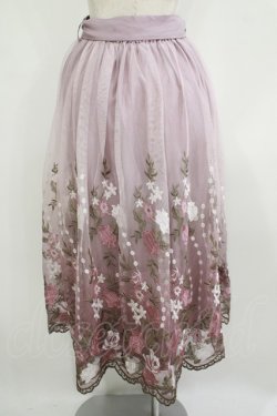 画像3: axes femme / グラデチュール刺繍スカート M 淡ピンク H-25-08-21-036-AX-SK-NS-ZH