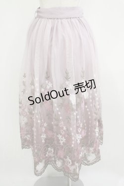 画像3: axes femme / グラデチュール刺繍スカート M 淡ピンク H-25-08-21-036-AX-SK-NS-ZH