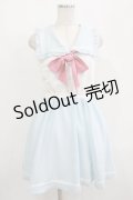 TRALALA byLIZ LISA / セーラーノースリーブワンピース Free オフ/サックス H-25-08-21-039-LO-OP-NS-ZH
