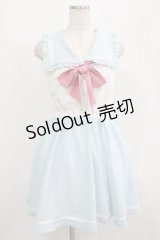 TRALALA byLIZ LISA / セーラーノースリーブワンピース Free オフ/サックス H-25-08-21-039-LO-OP-NS-ZH