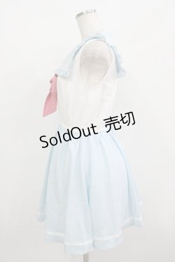 画像2: TRALALA byLIZ LISA / セーラーノースリーブワンピース Free オフ/サックス H-25-08-21-039-LO-OP-NS-ZH