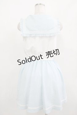 画像3: TRALALA byLIZ LISA / セーラーノースリーブワンピース Free オフ/サックス H-25-08-21-039-LO-OP-NS-ZH